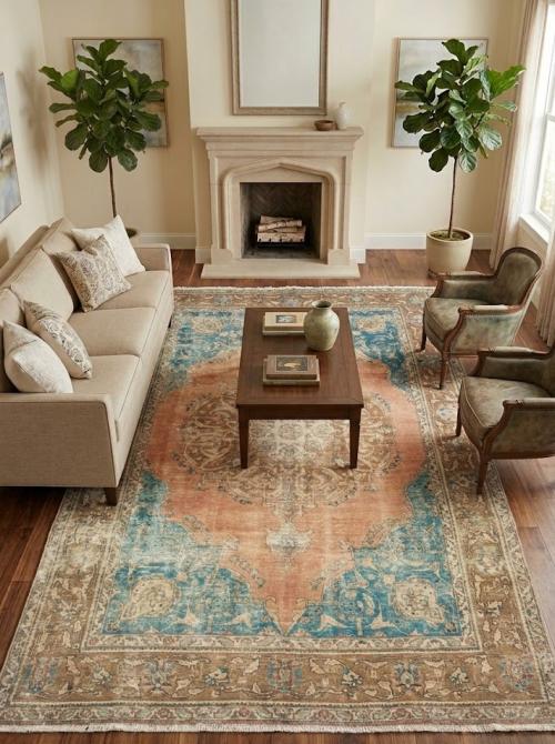 6'7x9'7 Hand Knotted Floral Classic Oriental Wool Rug
