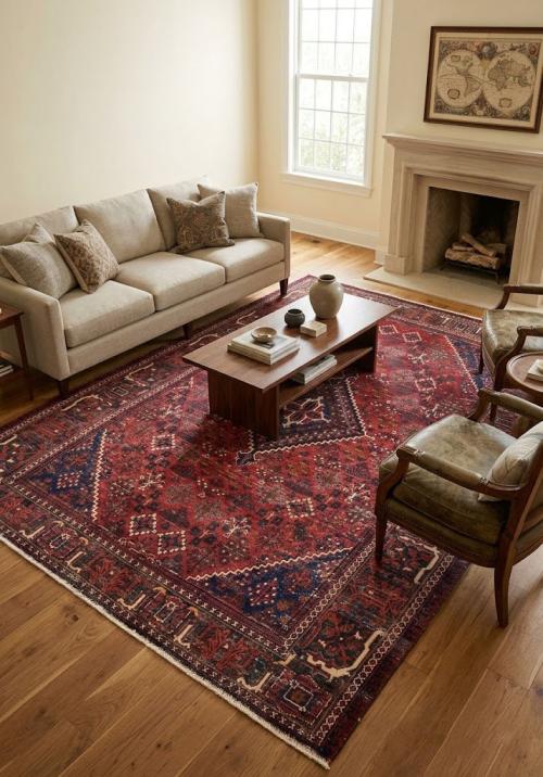 7'0x10'2 Hand Knotted Floral Classic Oriental Wool Rug