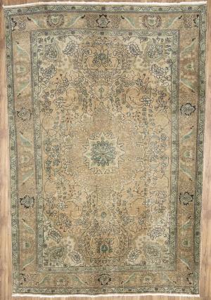 6'6x9'11 Hand Knotted Floral Classic Oriental Wool Rug
