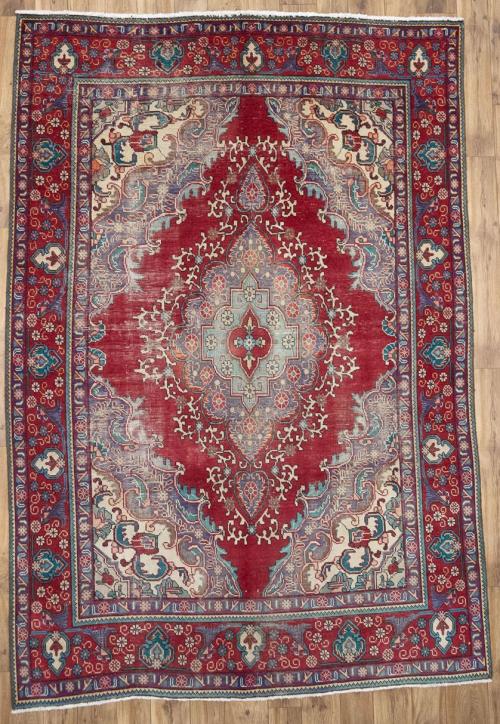 6'4x9'5 Hand Knotted Floral Classic Oriental Wool Rug