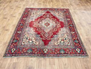 6'4x9'5 Hand Knotted Floral Classic Oriental Wool Rug