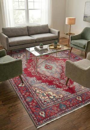 6'4x9'5 Hand Knotted Floral Classic Oriental Wool Rug