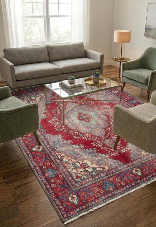 6'4x9'5 Hand Knotted Floral Classic Oriental Wool Rug