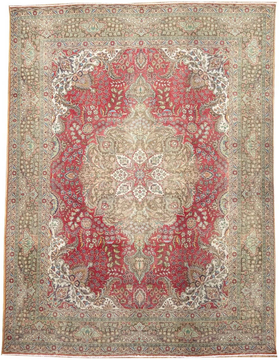 9'6x12'4 Hand Knotted Floral Classic Oriental Wool Rug - Image 2