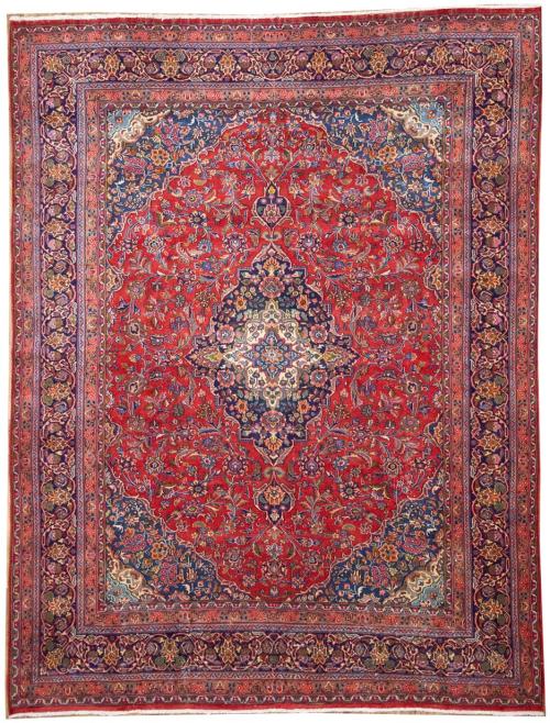 9'4x12'5 Hand Knotted Floral Classic Oriental Wool Rug