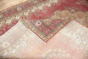 9'7 x 13'0 Hand Knotted Traditional Red Floral Wool Rug