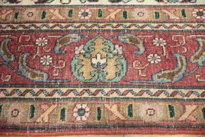 9'7 x 13'0 Hand Knotted Traditional Red Floral Wool Rug