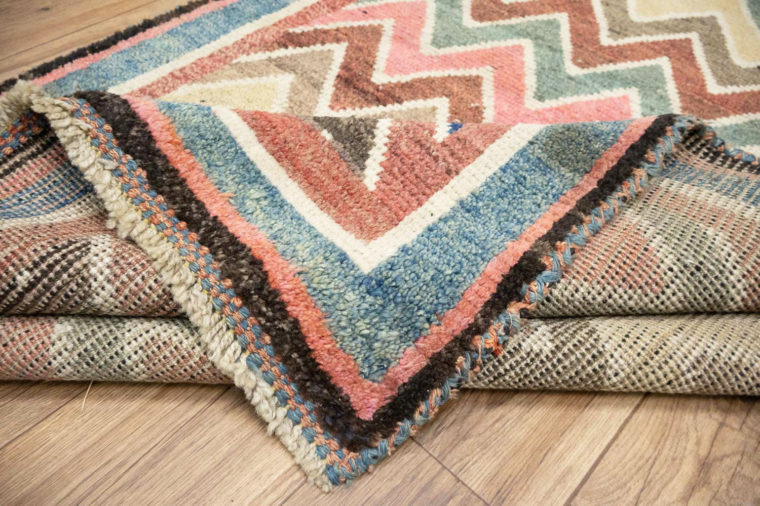 3'10x6'6 Hand Knotted Tribal Striped Oriental Wool Rug - Image 14