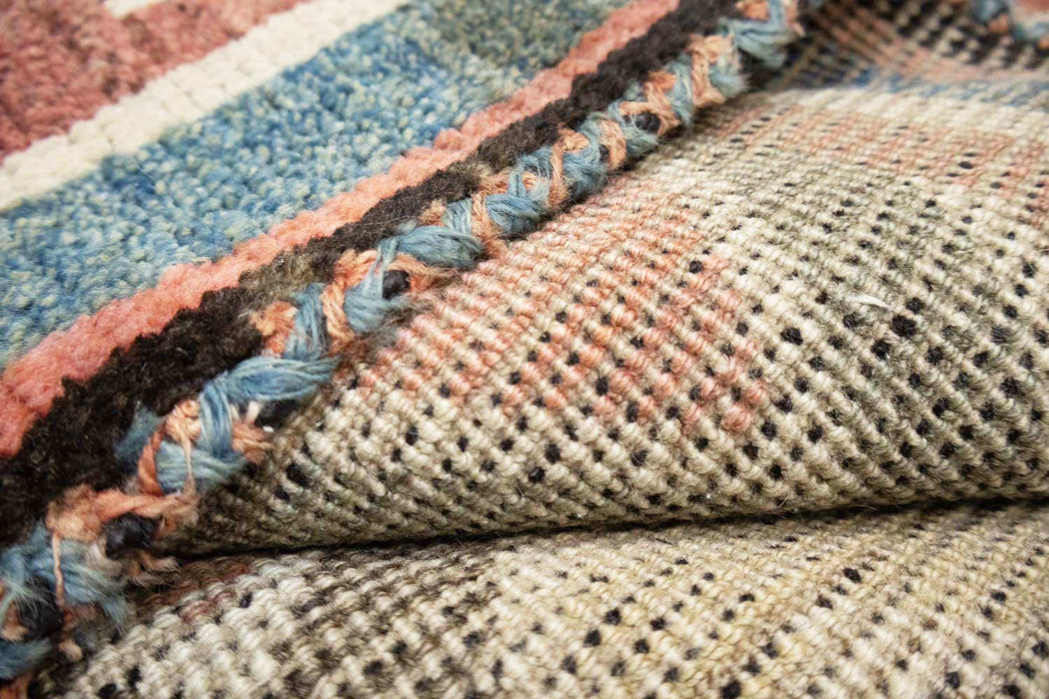 3'10x6'6 Hand Knotted Tribal Striped Oriental Wool Rug - Image 15