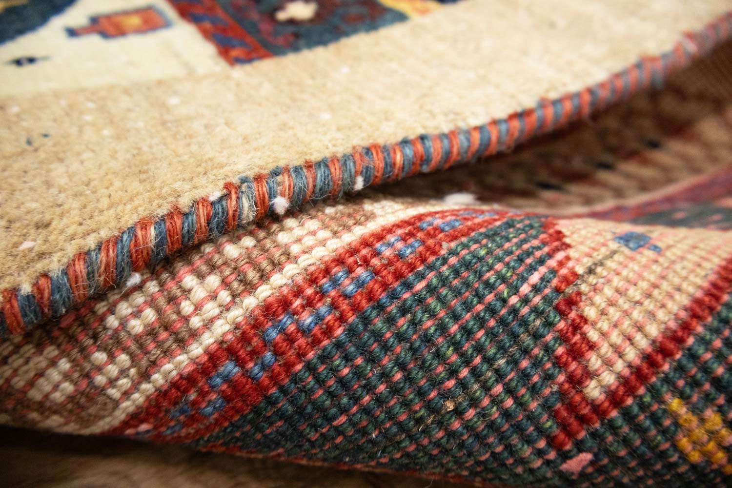 3'5x4'10 Hand Knotted Tribal Striped Oriental Wool Rug - Image 15