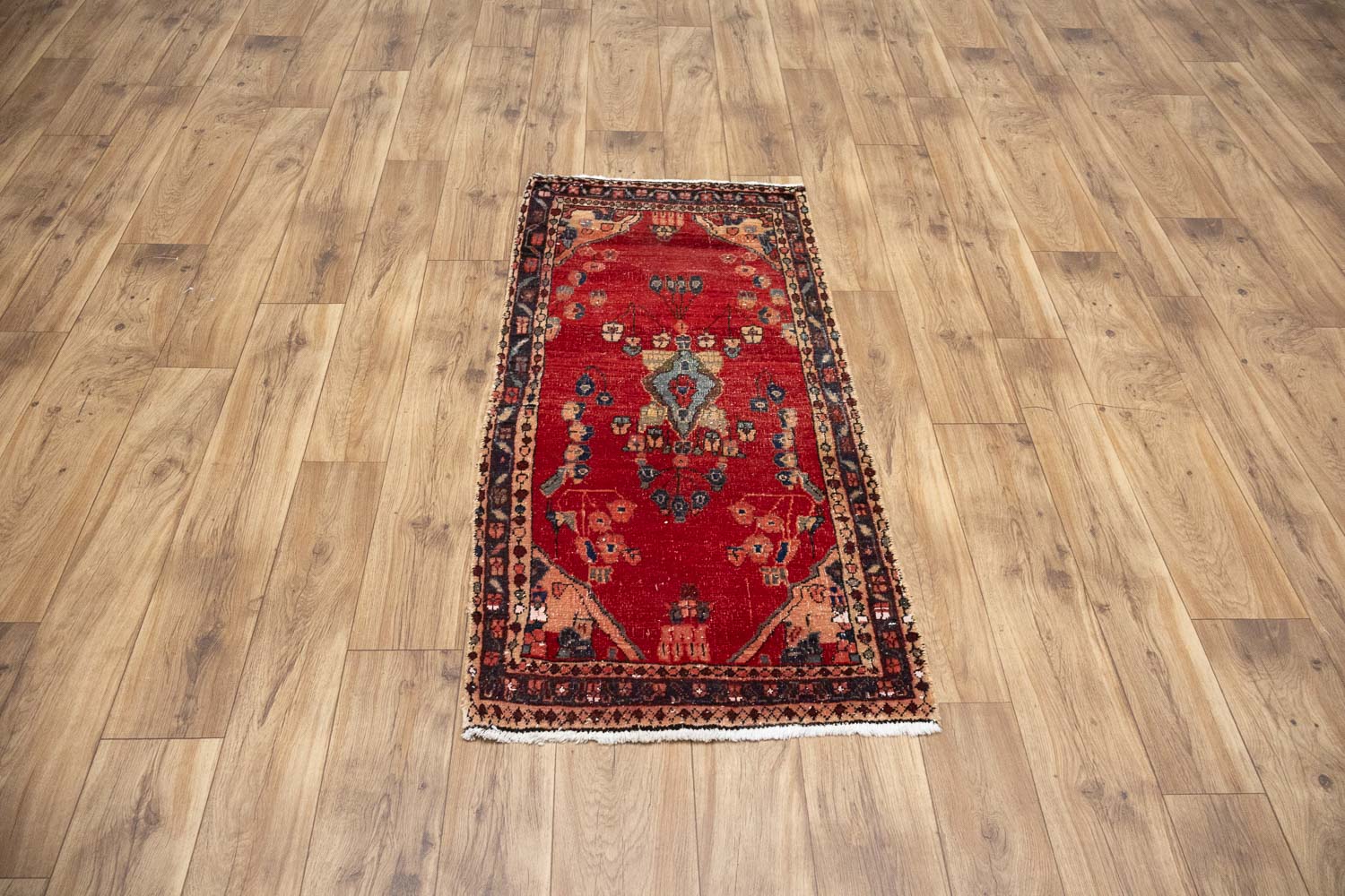 2'1x4'4 Hand Knotted Tribal Floral Oriental Wool Rug - Image 12