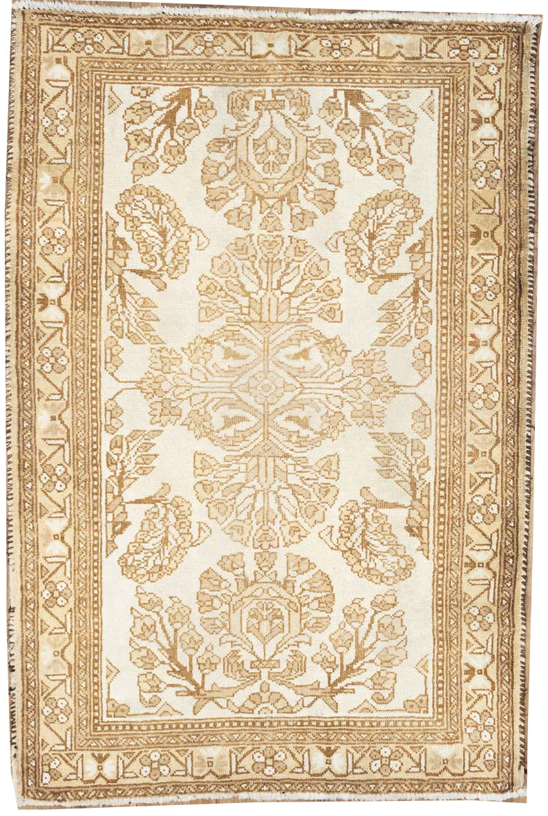 3'9x5'7 Hand Knotted Tribal Floral Oriental Wool Rug