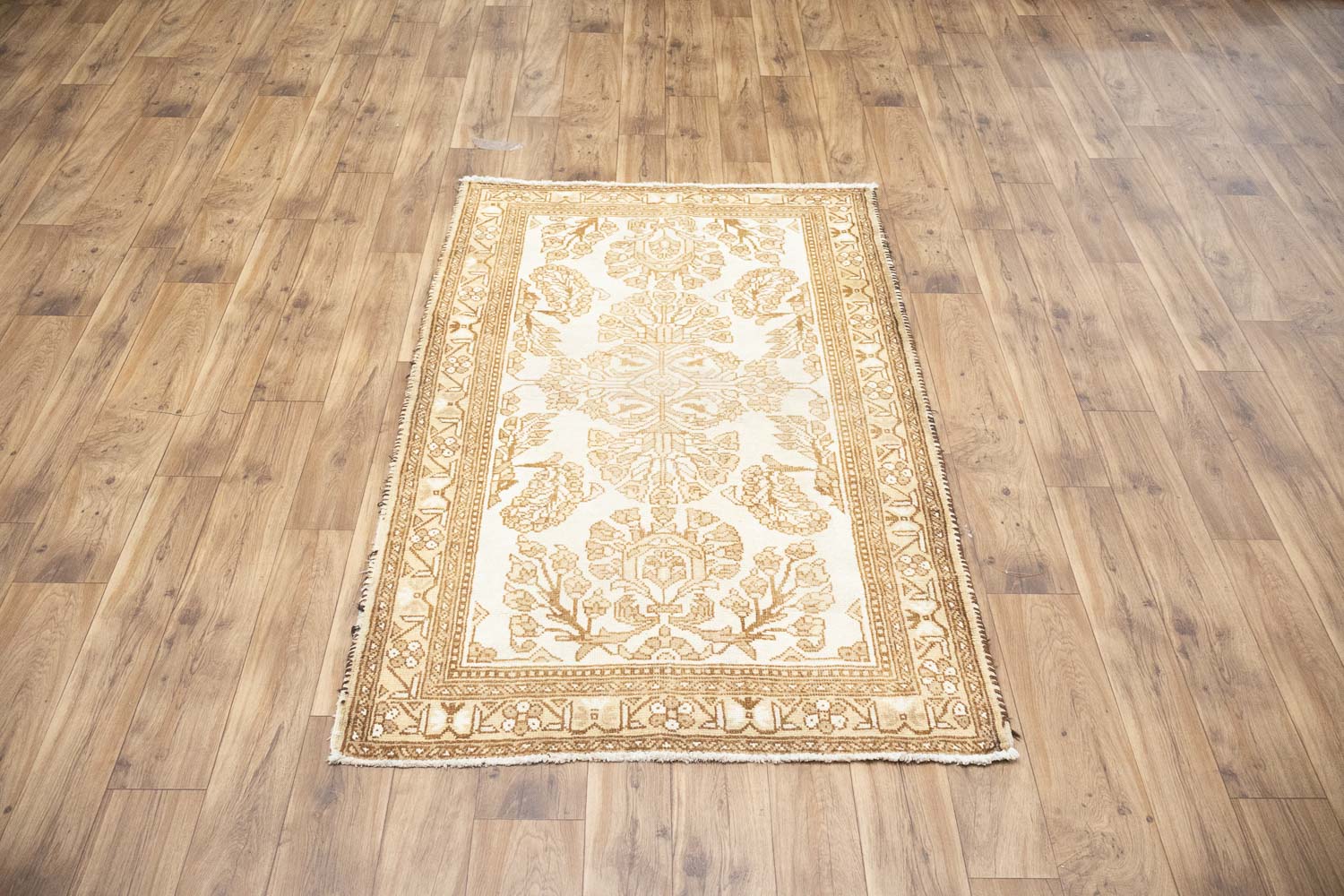 3'9x5'7 Hand Knotted Tribal Floral Oriental Wool Rug - Image 3