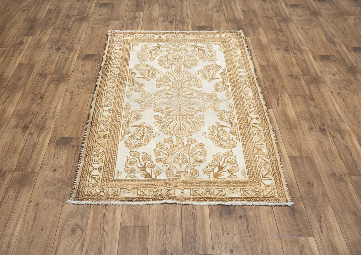 3'9x5'7 Hand Knotted Tribal Floral Oriental Wool Rug - Image 12