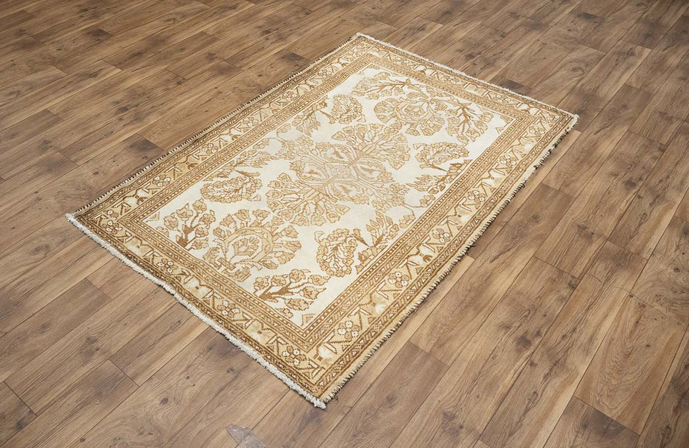 3'9x5'7 Hand Knotted Tribal Floral Oriental Wool Rug - Image 13