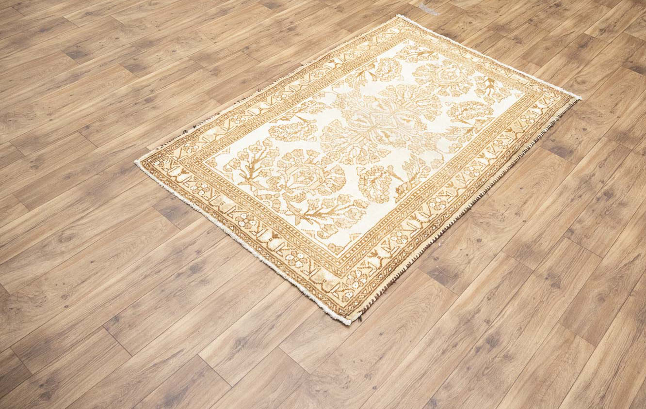 3'9x5'7 Hand Knotted Tribal Floral Oriental Wool Rug - Image 4