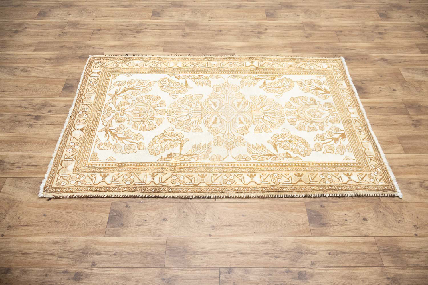3'9x5'7 Hand Knotted Tribal Floral Oriental Wool Rug - Image 5