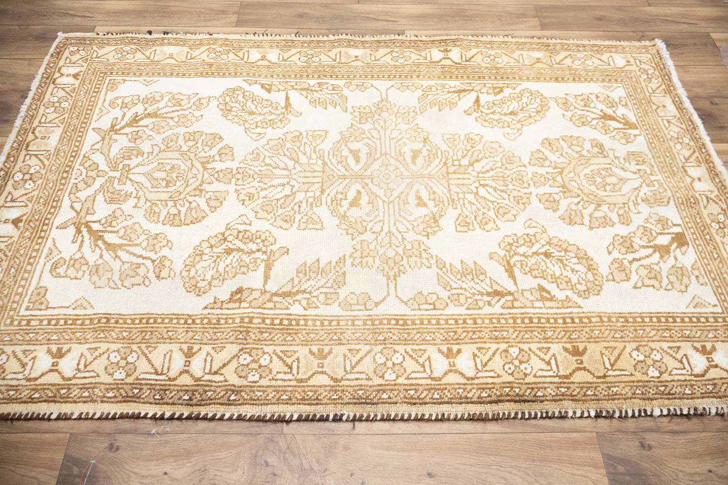 3'9x5'7 Hand Knotted Tribal Floral Oriental Wool Rug - Image 6