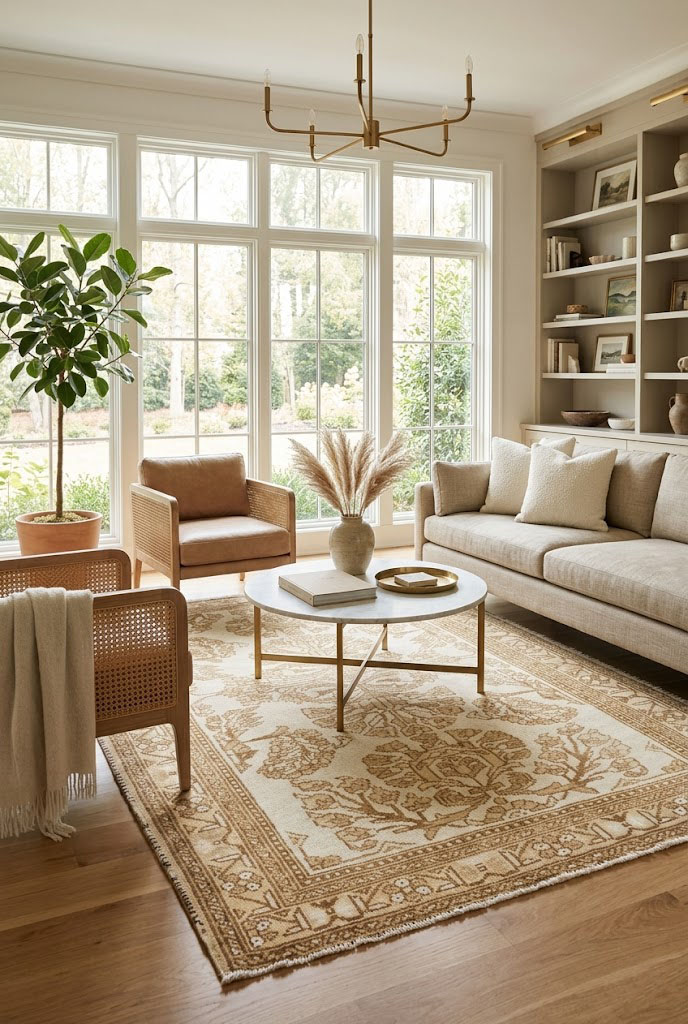 3'9x5'7 Hand Knotted Tribal Floral Oriental Wool Rug - Image 2