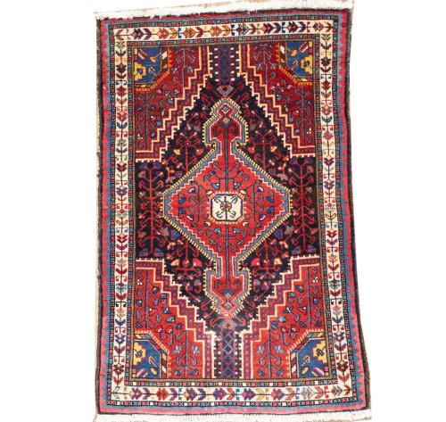 2'9x4'5 Hand Knotted Tribal Geometric Oriental Wool Rug