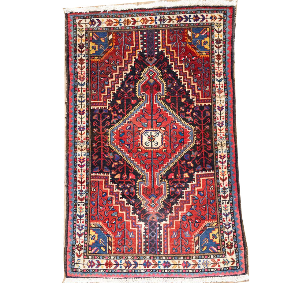 2'9x4'5 Hand Knotted Tribal Geometric Oriental Wool Rug