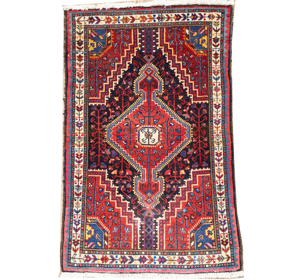 2'9x4'5 Hand Knotted Tribal Geometric Oriental Wool Rug
