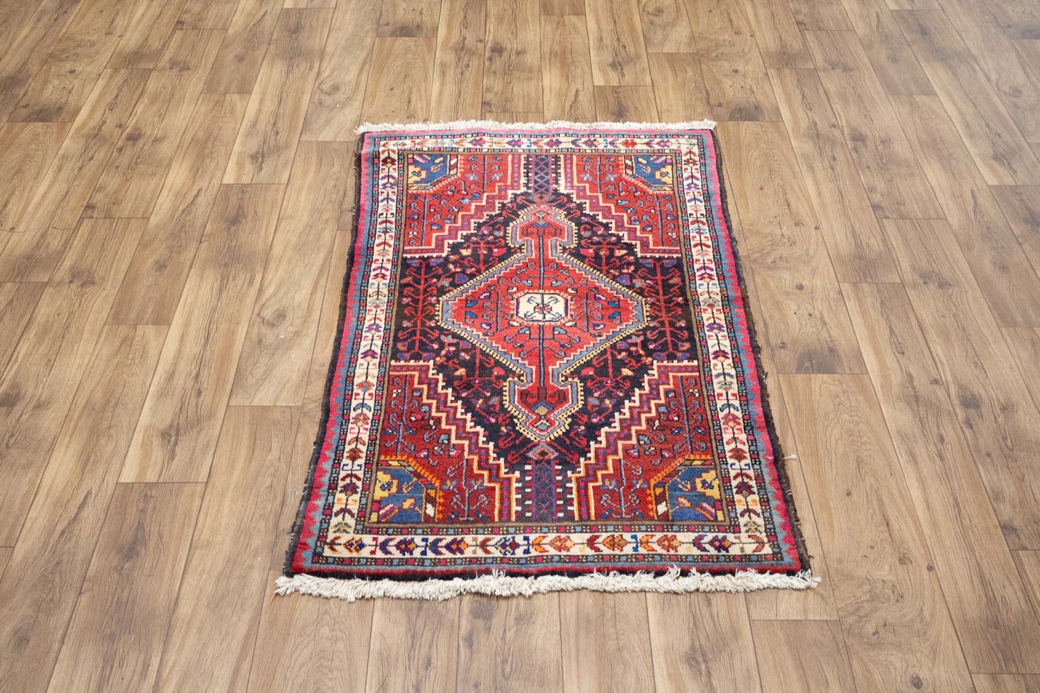 2'9x4'5 Hand Knotted Tribal Geometric Oriental Wool Rug - Image 3