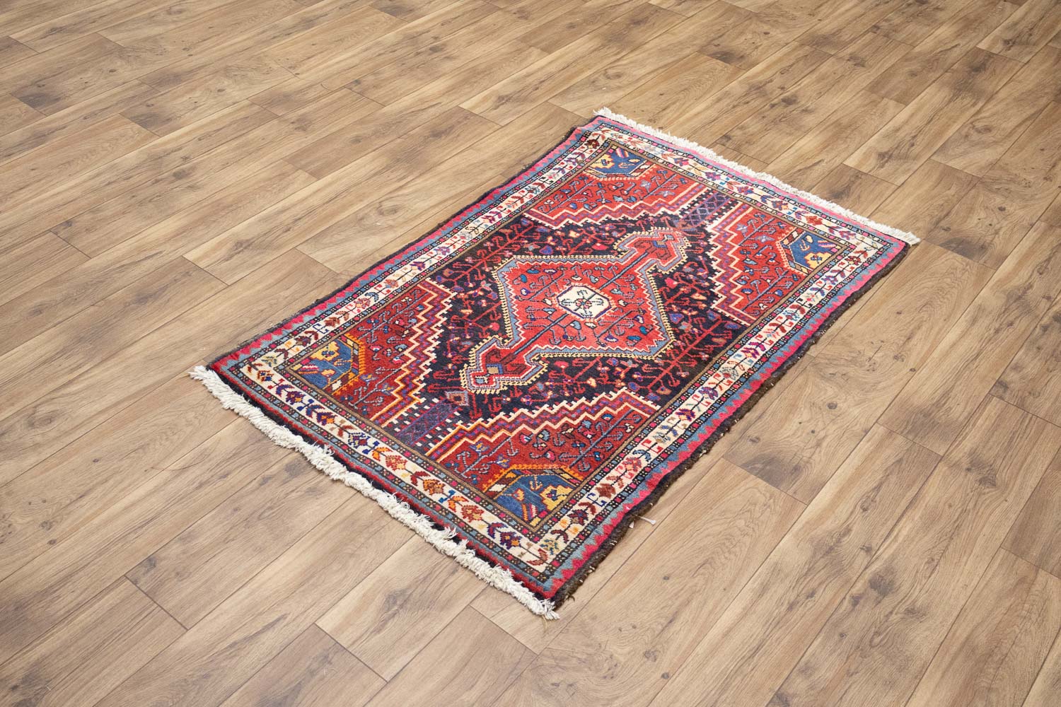 2'9x4'5 Hand Knotted Tribal Geometric Oriental Wool Rug - Image 4