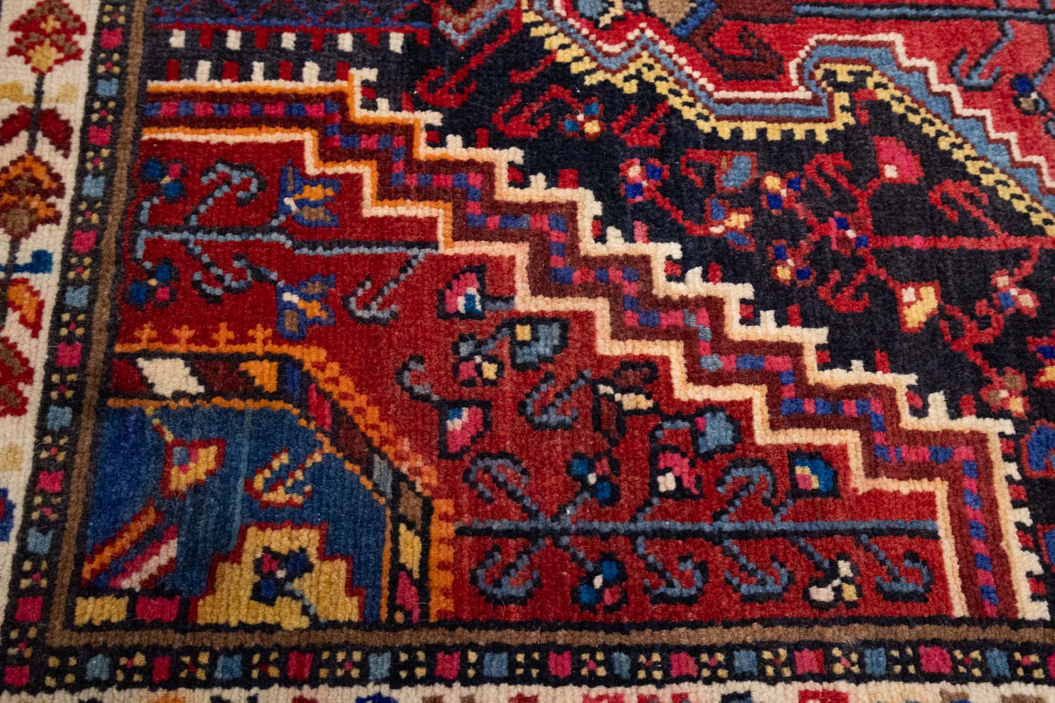 2'9x4'5 Hand Knotted Tribal Geometric Oriental Wool Rug - Image 8