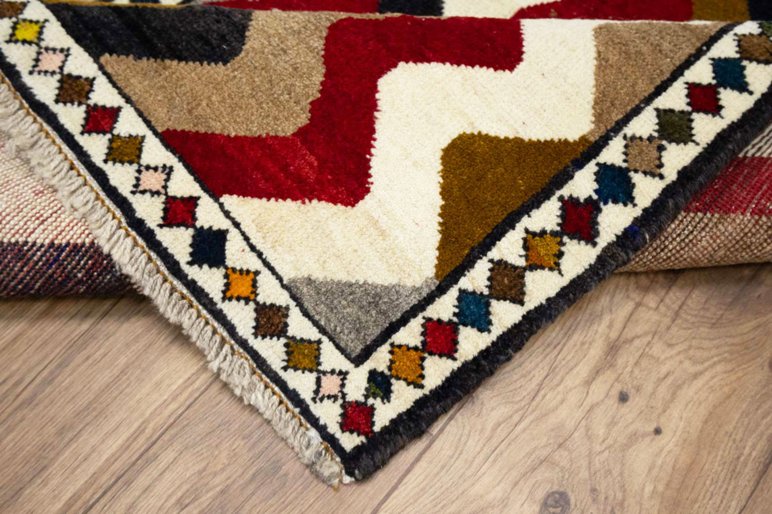 2'7x4'10 Hand Knotted Tribal Striped Oriental Wool Rug - Image 13