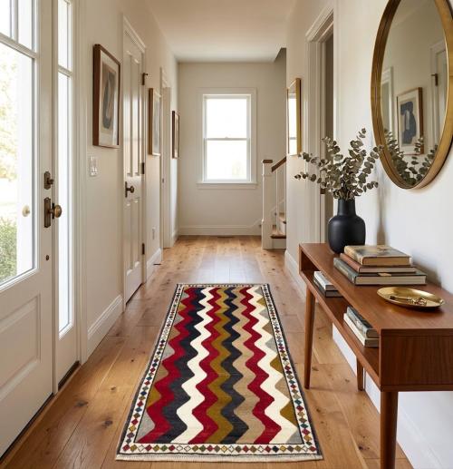 2'7x4'10 Hand Knotted Tribal Striped Oriental Wool Rug