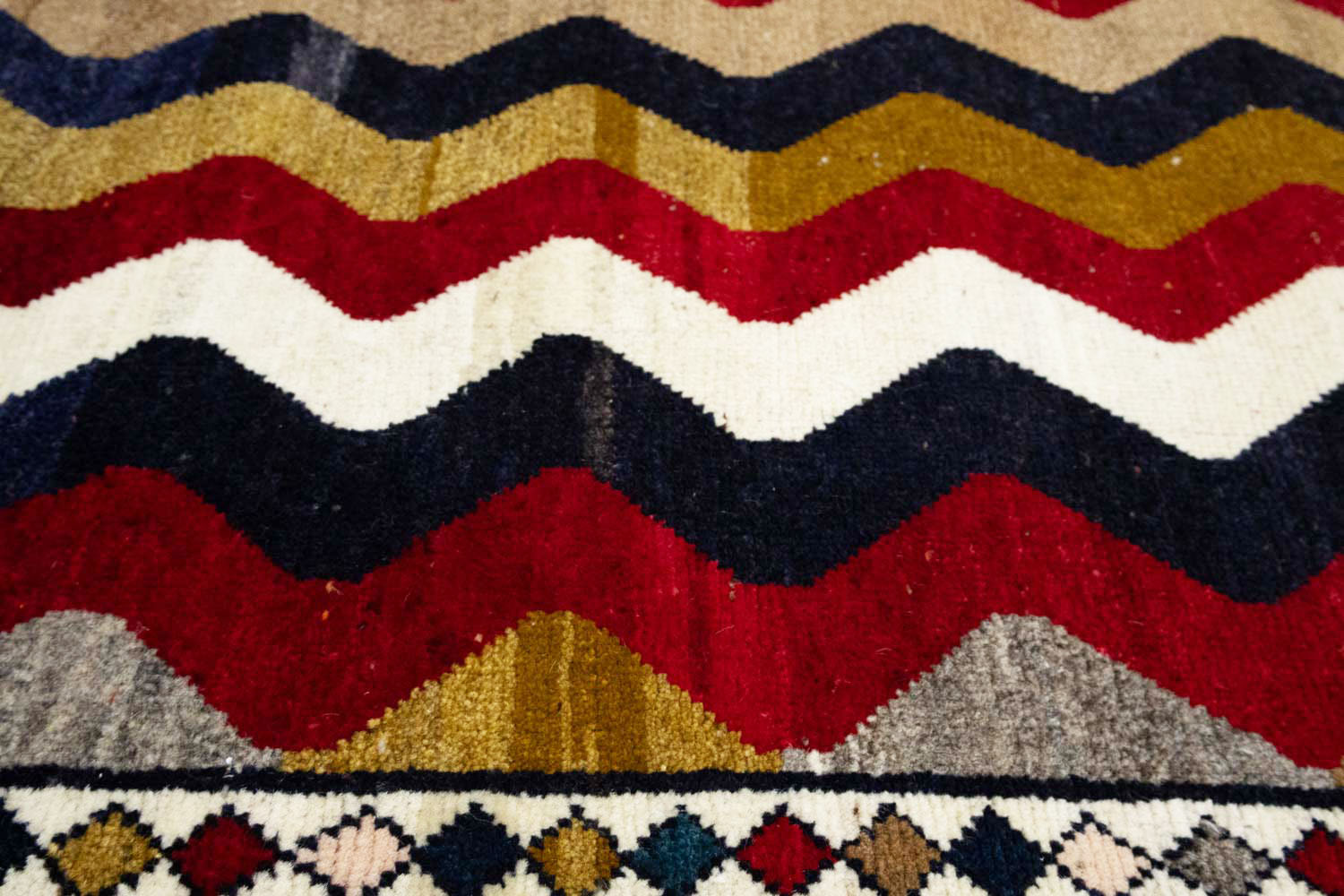 2'7x4'10 Hand Knotted Tribal Striped Oriental Wool Rug - Image 8