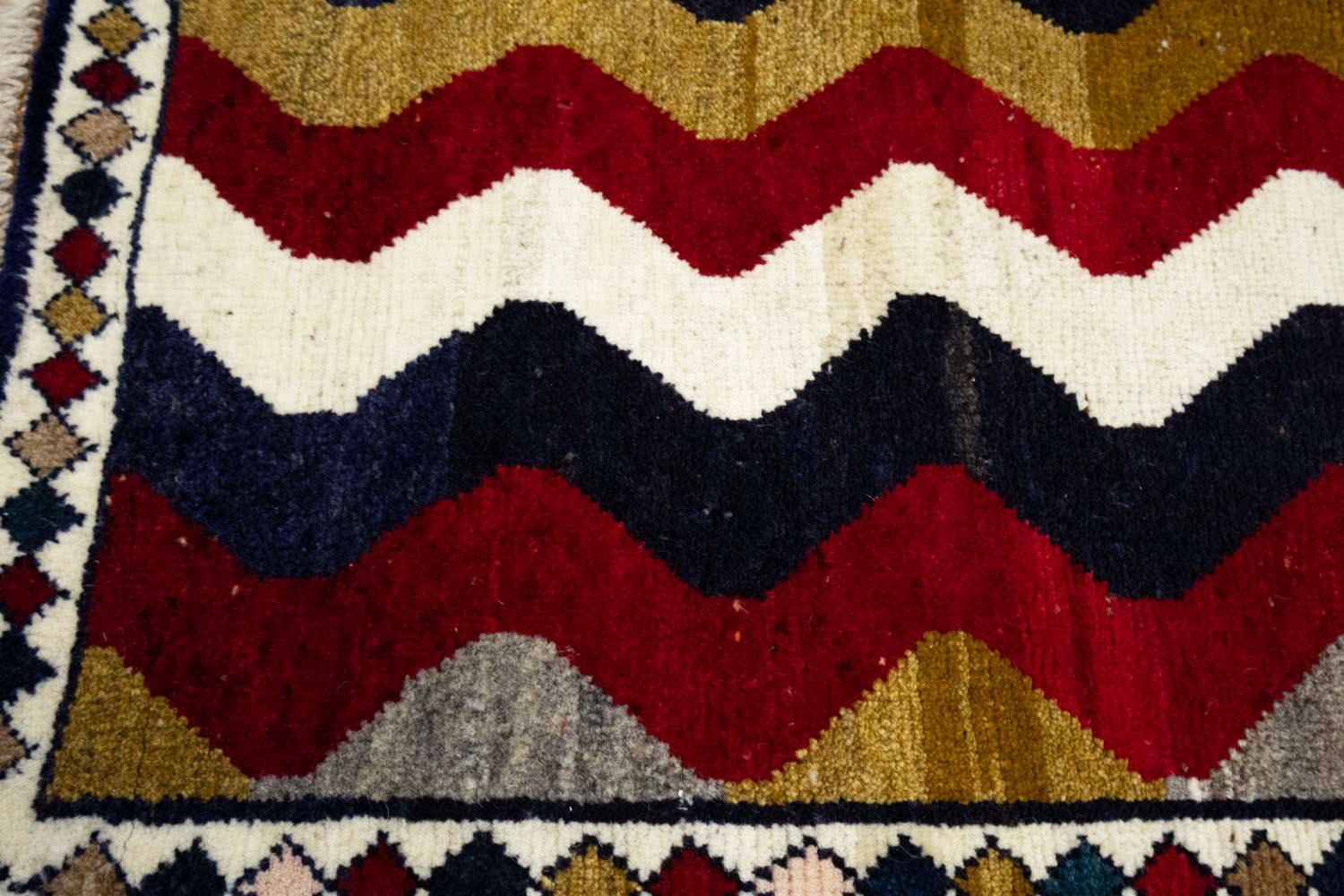 2'7x4'10 Hand Knotted Tribal Striped Oriental Wool Rug - Image 9