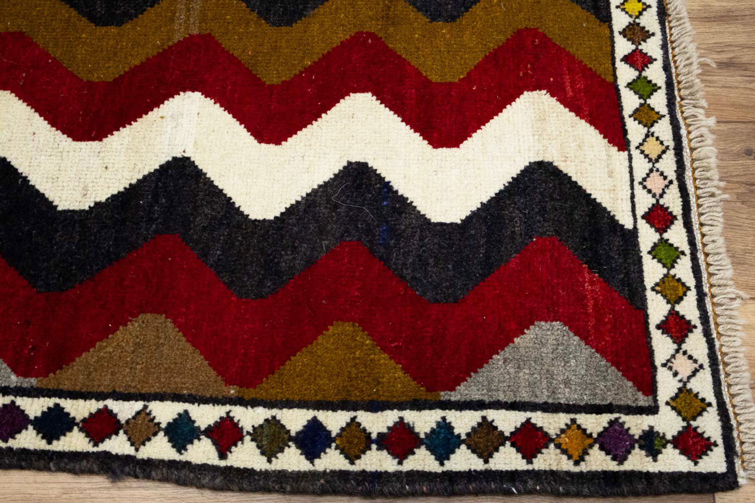 2'7x4'10 Hand Knotted Tribal Striped Oriental Wool Rug - Image 10