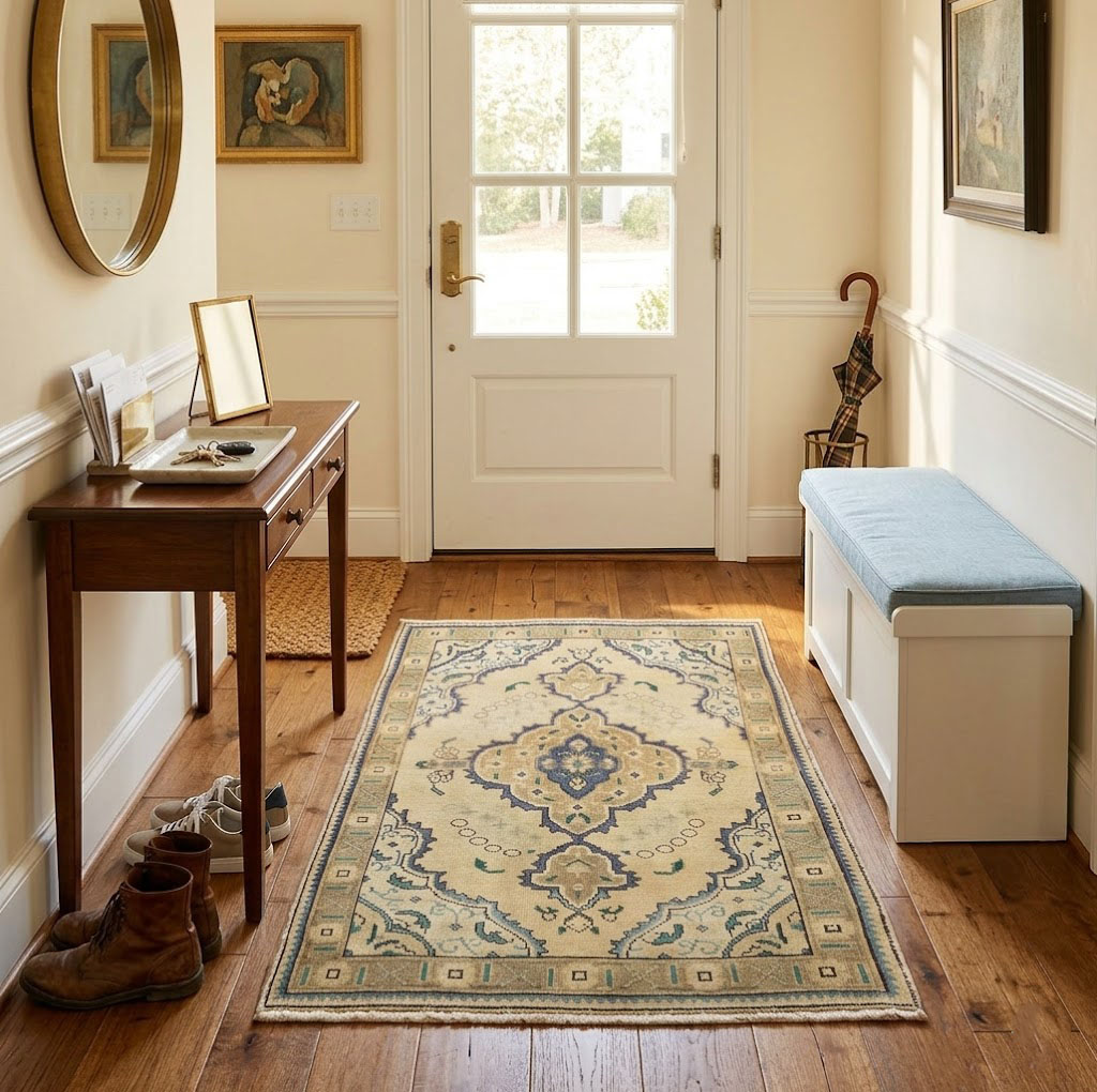 3'1x4'9 Hand Knotted Tribal Floral Oriental Wool Rug - Image 2