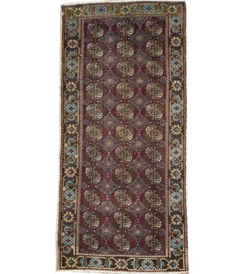 4'4x9'3 Hand Knotted Tribal Floral Oriental Wool Runner Rug