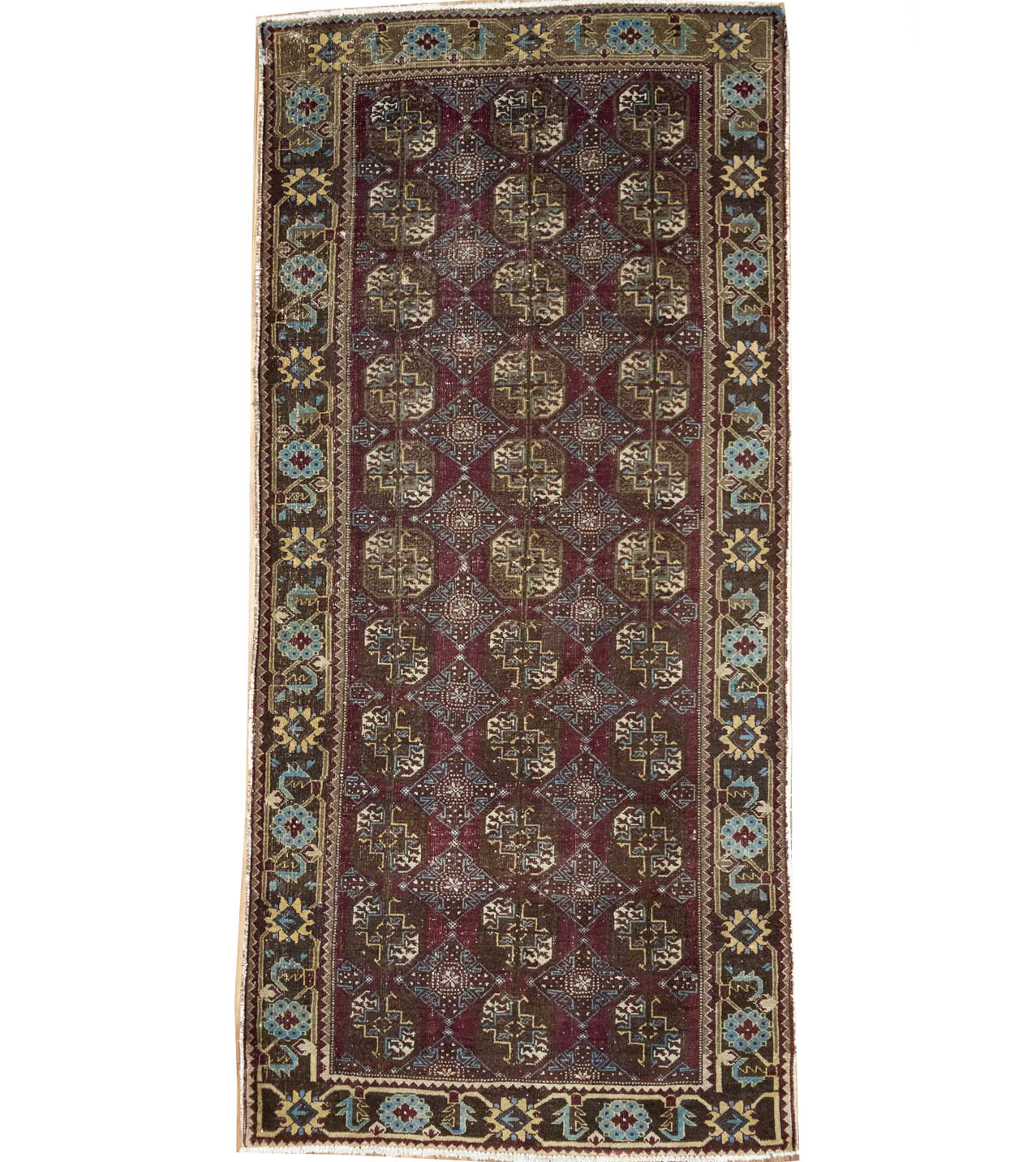 4'4x9'3 Hand Knotted Tribal Floral Oriental Wool Runner Rug