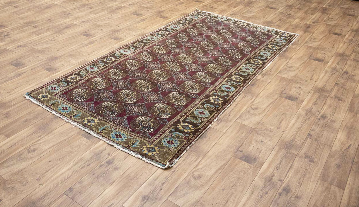 4'4x9'3 Hand Knotted Tribal Floral Oriental Wool Runner Rug - Image 4