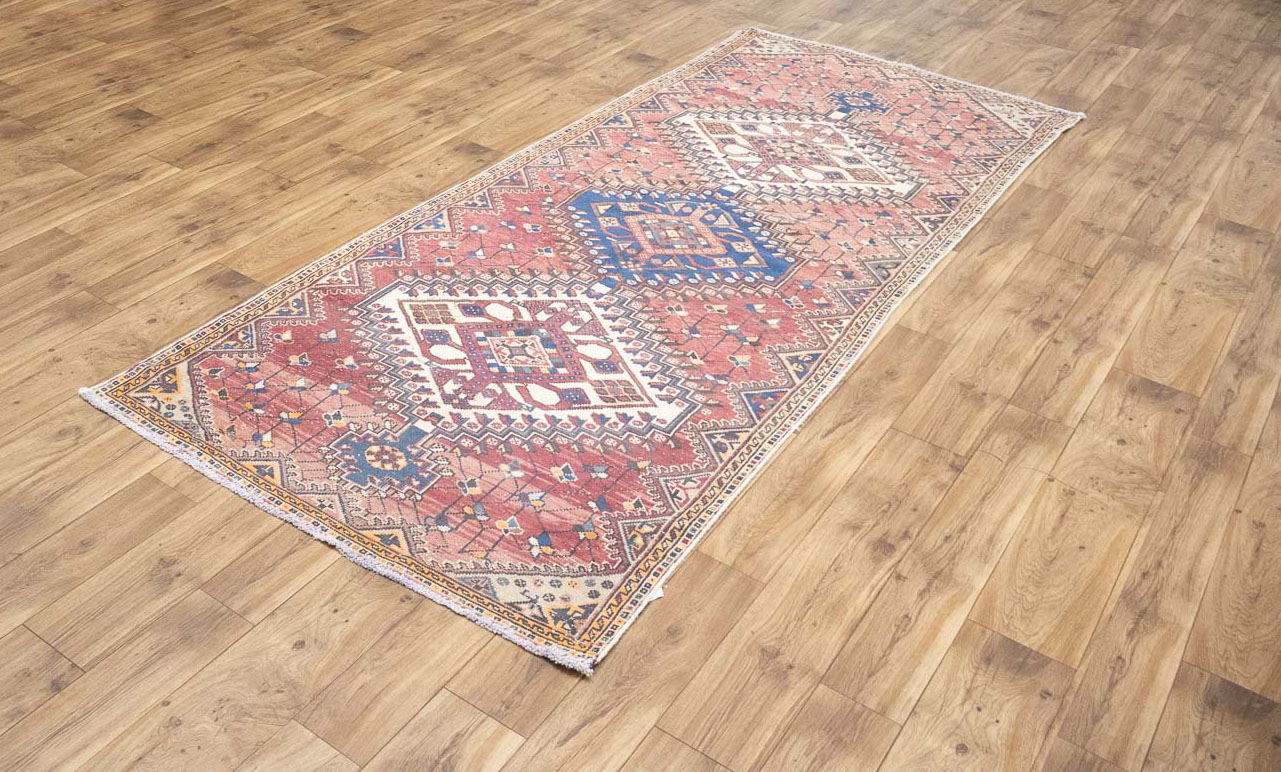 3'10x9'3 Hand Knotted Tribal Geometric Oriental Wool Runner Rug - Image 15