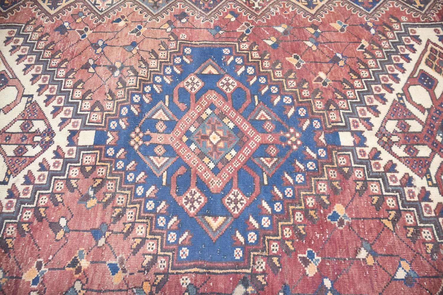 3'10x9'3 Hand Knotted Tribal Geometric Oriental Wool Runner Rug - Image 7