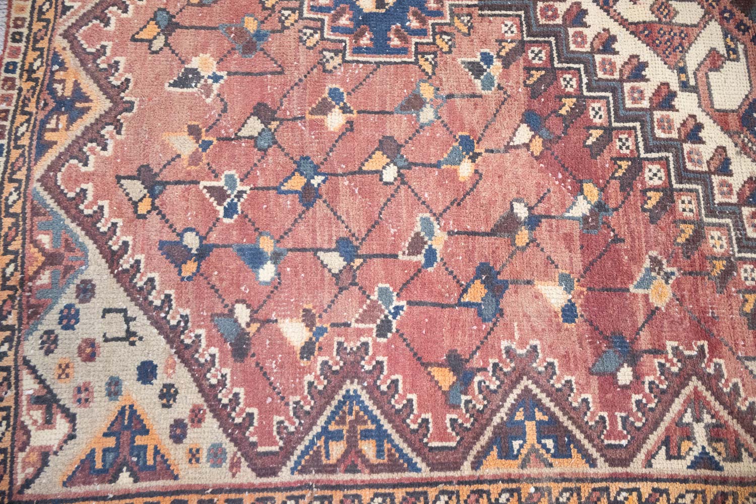 3'10x9'3 Hand Knotted Tribal Geometric Oriental Wool Runner Rug - Image 10