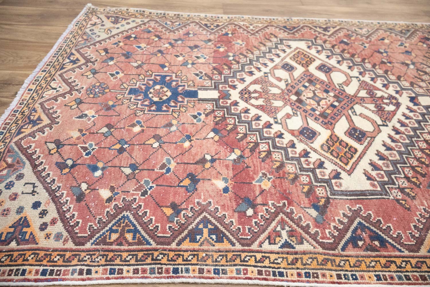 3'10x9'3 Hand Knotted Tribal Geometric Oriental Wool Runner Rug - Image 11