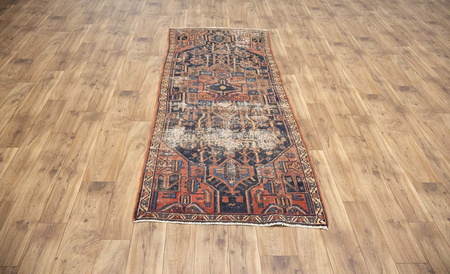 3'2x7'8 Hand Knotted Tribal Floral Oriental Wool Runner Rug - Image 14