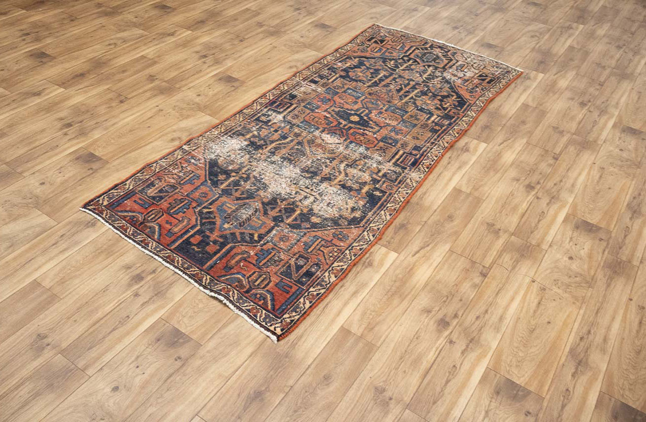 3'2x7'8 Hand Knotted Tribal Floral Oriental Wool Runner Rug - Image 15