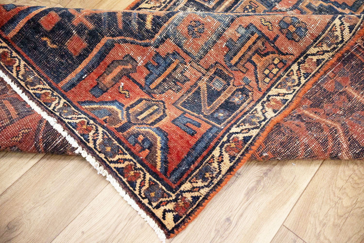3'2x7'8 Hand Knotted Tribal Floral Oriental Wool Runner Rug - Image 16