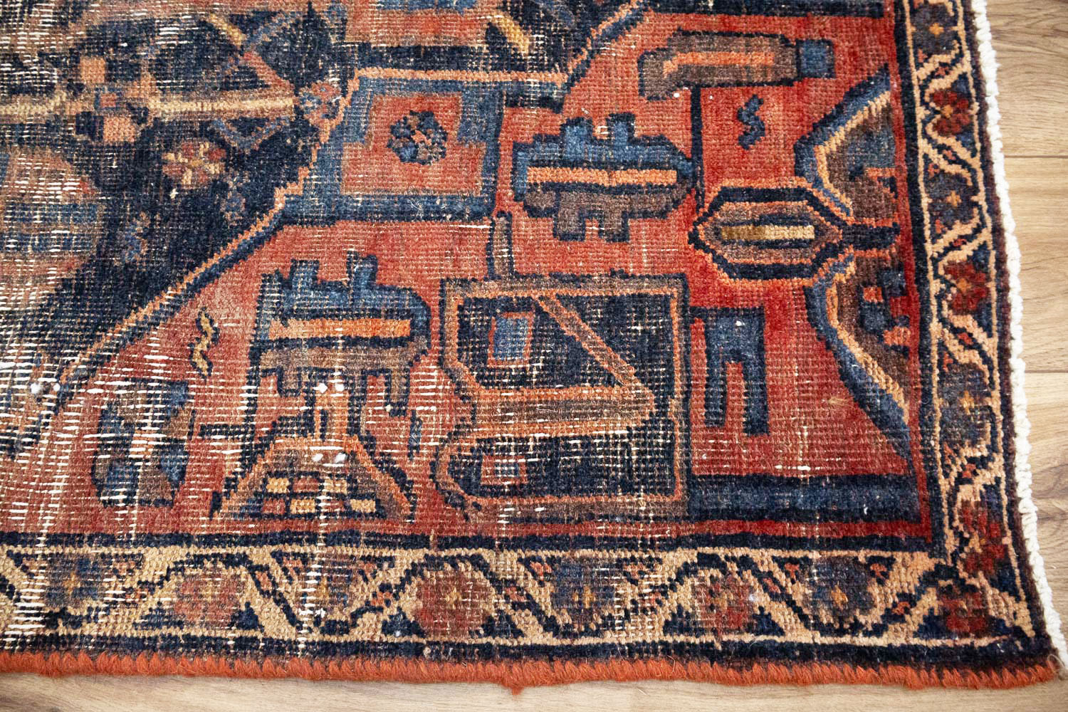 3'2x7'8 Hand Knotted Tribal Floral Oriental Wool Runner Rug - Image 10