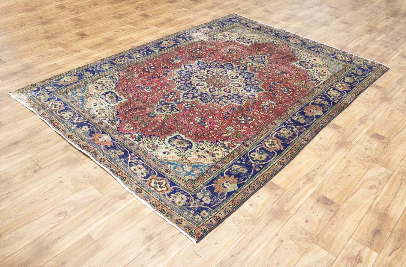 6'9x9'9 Hand Knotted Floral Traditional Oriental Wool Rug - Image 14