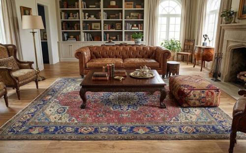6'9x9'9 Hand Knotted Floral Traditional Oriental Wool Rug