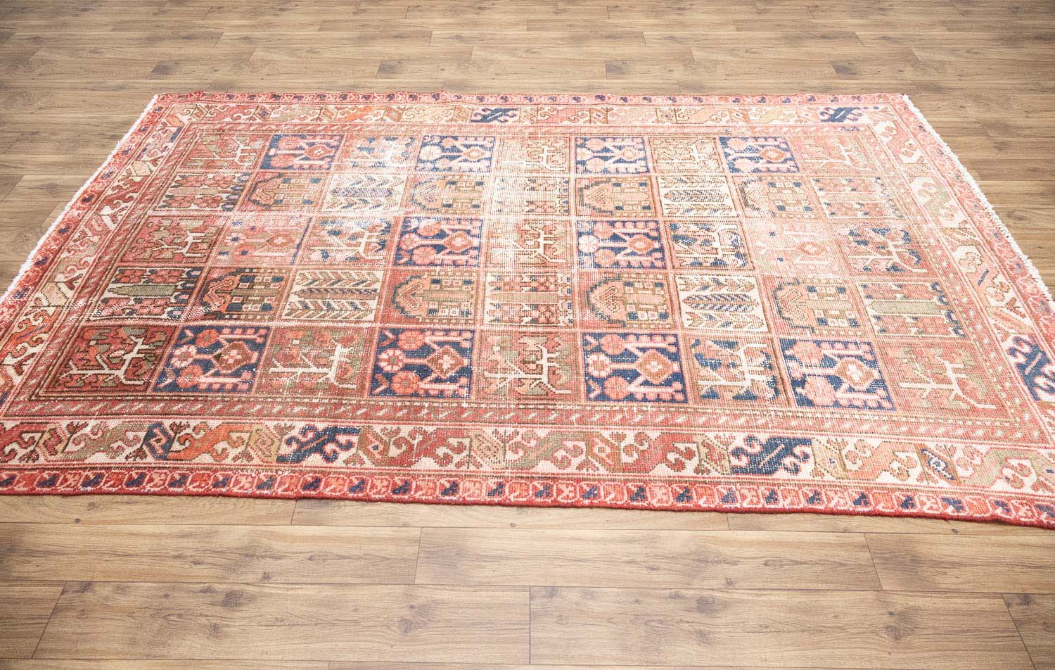 6'8x9'2 Hand Knotted Tribal Pictorial Oriental Wool Runner Rug - Image 5