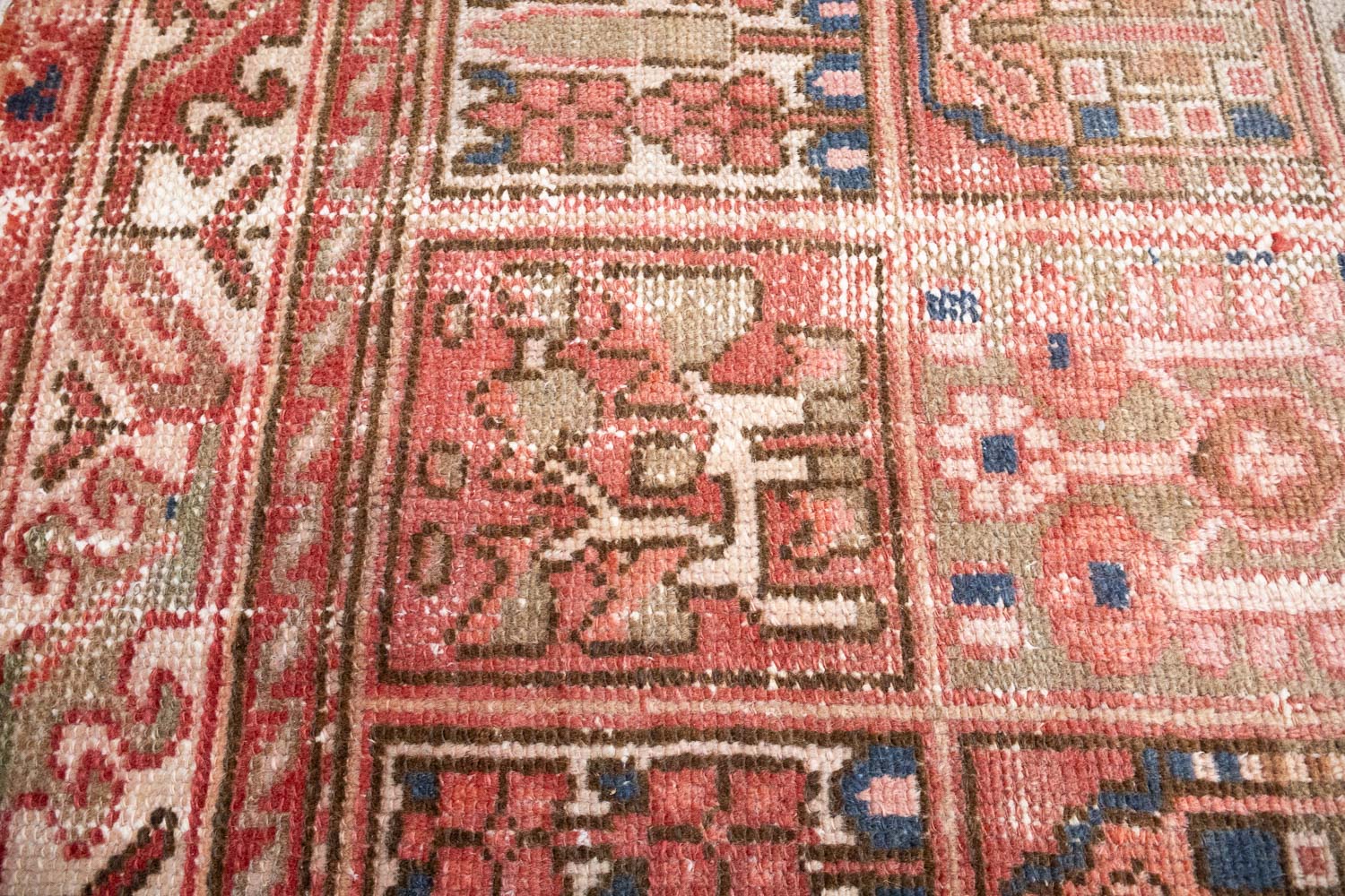 6'8x9'2 Hand Knotted Tribal Pictorial Oriental Wool Runner Rug - Image 8